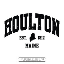 Houlton Text Effect Vector. Editable College T-shirt Design Printable Text Effect Vector	