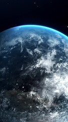 planet earth drifting into the abyss of space