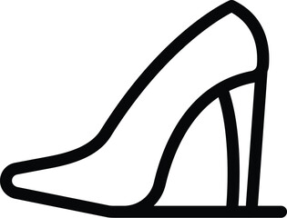 Wall Mural - Elevated heels icon outline vector. Chic fashion lady pumps. Model footwear catwalk