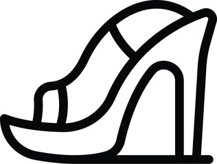Wall Mural - Event high rise heels icon outline vector. Party ladylike shoes. Elegant evening footwear
