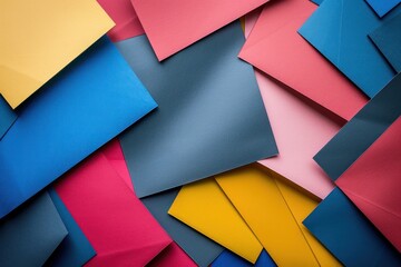 Wall Mural - Multicolored geometric shapes overlapping background