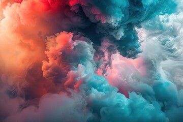 Wall Mural - Ethereal clouds blending with vibrant colors