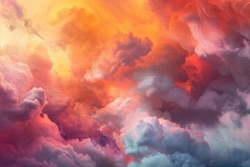 Wall Mural - Ethereal clouds blending with vibrant colors