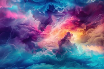 Wall Mural - Ethereal clouds blending with vibrant colors