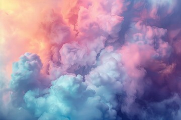 Wall Mural - Ethereal clouds blending with vibrant colors