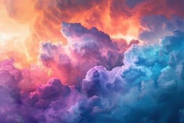 Wall Mural - Ethereal clouds blending with vibrant colors