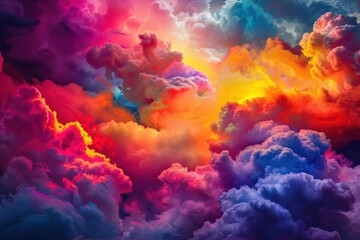 Wall Mural - Ethereal clouds blending with vibrant colors