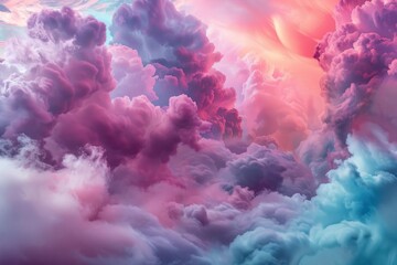 Wall Mural - Ethereal clouds blending with vibrant colors