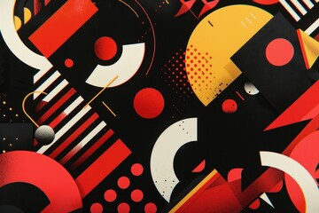 Wall Mural - Retro-inspired shapes and colors in motion design background