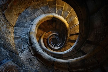 Wall Mural - Hypnotic spiral of light and shadow