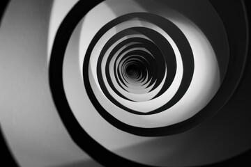 Wall Mural - Hypnotic spiral of light and shadow