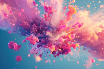 Wall Mural - Dynamic explosion of colors and shapes background