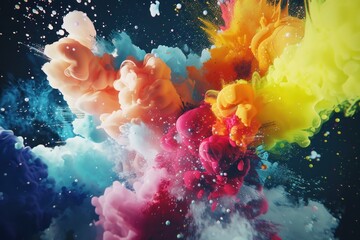 Wall Mural - Dynamic explosion of colors and shapes background