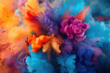 Wall Mural - Dynamic explosion of colors and shapes background