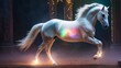 mystical vibrant horse glows ethereal aura around the scene