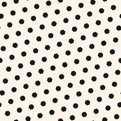 Wall Mural - Simple abstract geometric seamless pattern with hexagon shapes in diagonal grid. Stylish minimal honeycomb texture. Black and white simple vector geo background. Repeat design for printing, embossing