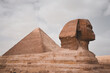 The Great Sphinx of Giza in front of the Pyramids in Giza, Egypt
