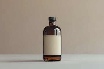 dark glass bottle mockup. ai generated