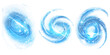 © Only PNG - magical energy effects, blue light wizard spell, on a white background. rotation of magical energy,