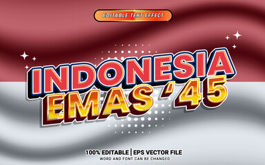 Wall Mural - indonesia 3d red white flag text effect design