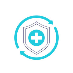 Poster - Health insurance renewal icon with shield