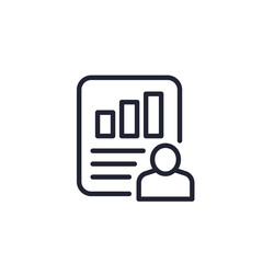 Sticker - user metrics line icon on white