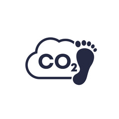 Poster - carbon footprint icon, co2 gas, carbon dioxide emission vector