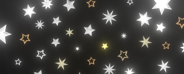 Descendant Christmas Constellations: Mind-Blowing 3D Illustration of Falling Festive Star Patterns