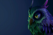 Colorful Digital Illustration Of A Stylized Owl.