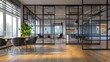 © Keat - Creative office with glass doors, chairs and open table