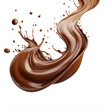© Andrii Yablonskyi - chocolate flowing on a white background сreated with Generative Ai