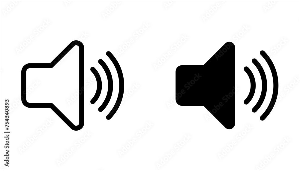 Sound icon set on white background. sign for mobile concept and web ...
