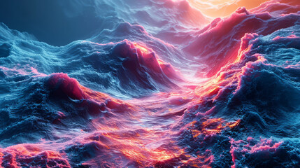 Wall Mural - vibrant hurufiyya-style abstract background with neon colors and dynamic textures