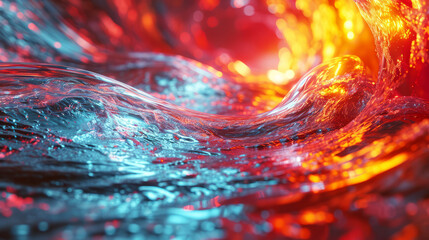 Wall Mural - vivid neon colors in a dynamic abstract realism style background
