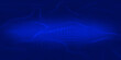 backdrop design dark blue on surface bumpy. Mesh wave pattern and moving lines on blue background. Digital science and modern technology.