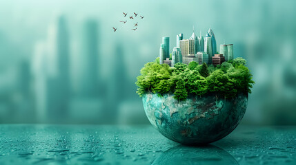 Wall Mural - world environment and Earth day concept. international collaboration for a greener planet