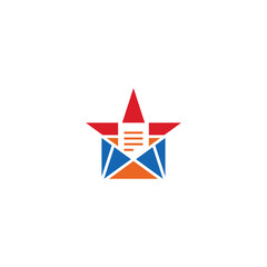 Wall Mural - Star email envelope logo design.