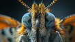 A macro photo showcasing the stunning complexity of a Painted Lady butterfly's eyes and antennae with exquisite detail and sharpness.