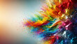 rainbow paint explosion- multicolored splashing swirl painting- abstract artistic colored background