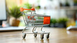 © Markus - Miniature shopping cart, perfect for articles about commerce, lack of money, poverty vs. wealth, background
