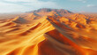 Capture the tranquility of the desert with a minimalist drone shot, focusing on elegant sand dunes. AI generative.