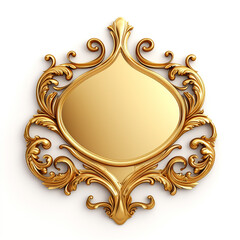 golden plaque on white background сreated with Generative Ai