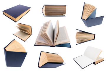 Wall Mural - collection of various books isolated on white background. each one is shot separately.