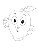 Fototapeta  - Funny fruits coloring page for kids
