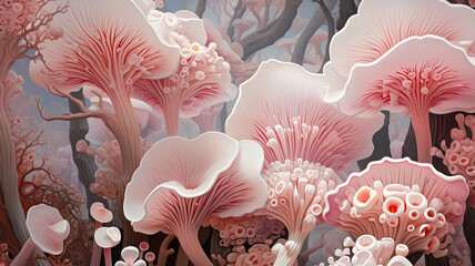 Wall Mural - A pink mushroom