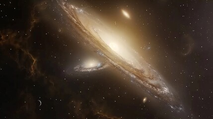 Universe filled with stars, nebula and galaxy. Colorful space background with stars. Beauty of deep space. A view from space to a spiral galaxy and stars
