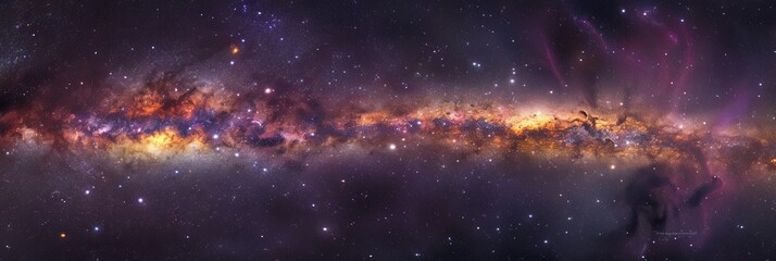 landscapes Purple Milky Way Long Tail. Beautiful universe. Space background. copy space