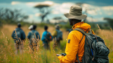 Poster - A group of environmentalists in the jungle