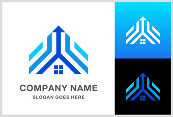 Wall Mural - Arrow Building Architecture Business Company Stock Vector Logo Design Template
