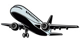 Fototapeta Tematy - 2d illustration airplane, icon. The picture is isolated on a white background